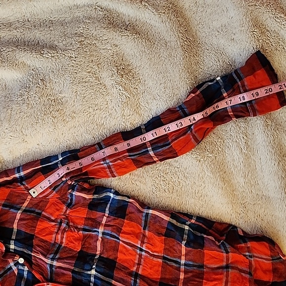Aeropostale SM Red/Black Plaid Button Down Flannel Shirt - Picture 6 of 12